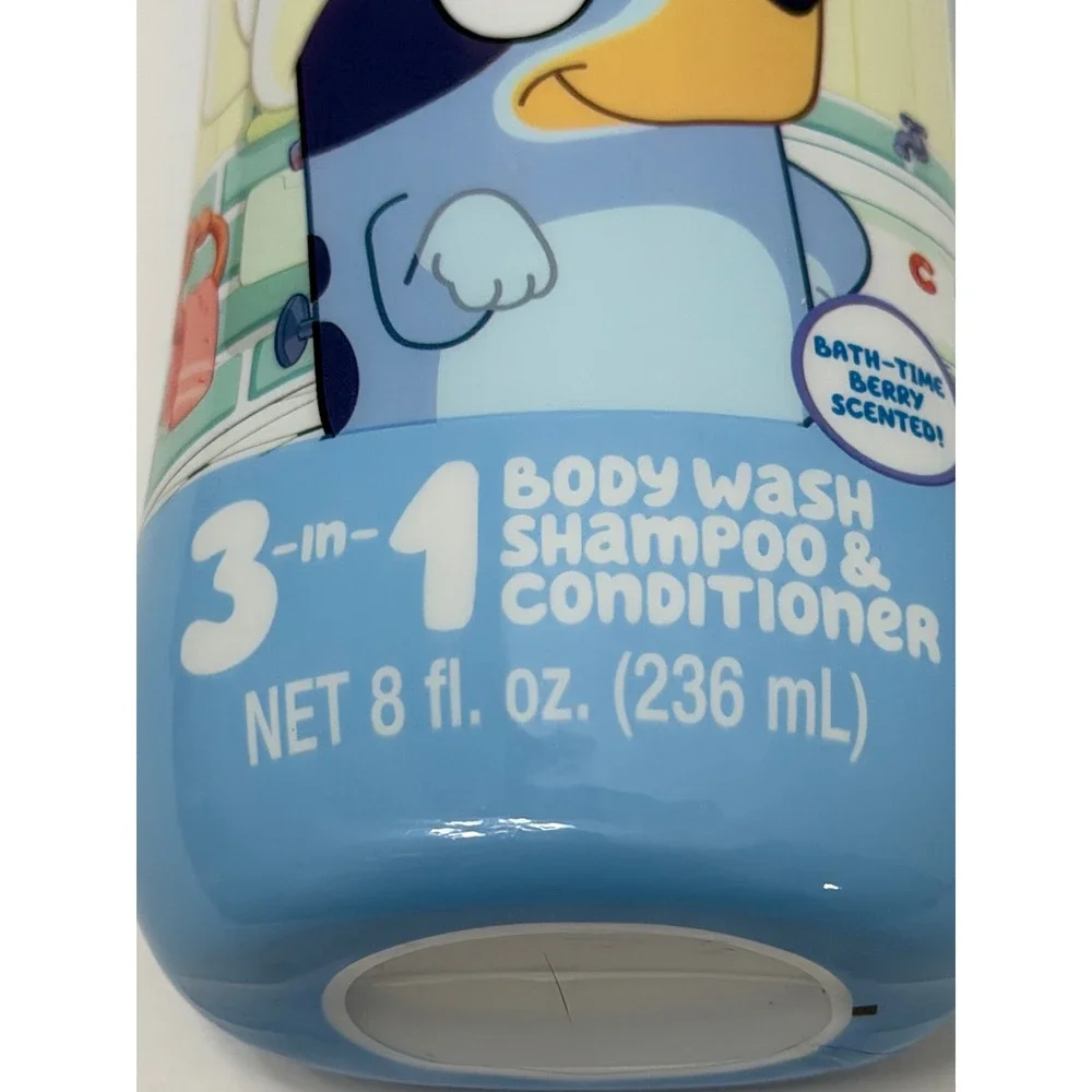 Bluey 3-in-1 Body Wash Shampoo & Conditioner Bath-Time Berry‎ Scent 8 fl oz